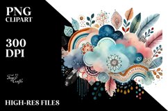 Colorful Boho Cloud PNG Product Image 2