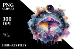 Watercolor Magical Celestial Mushroom PNG Product Image 2
