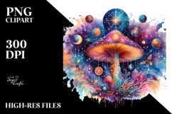Watercolor Magical Celestial Mushroom PNG Product Image 2