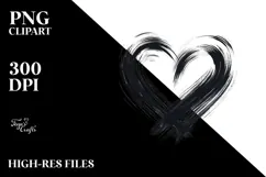 Simple Heart Paintbrush Style, PNG Product Image 2