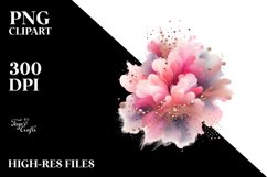 Colorful Pinkish Watercolor Splash Metalic Insertions | Product Image 3