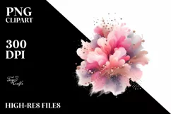 Colorful Pinkish Watercolor Splash Metalic Insertions | Product Image 3