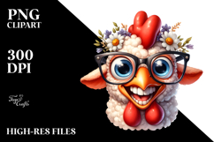 Watercolor Funny Rooster Lamb es Product Image 2