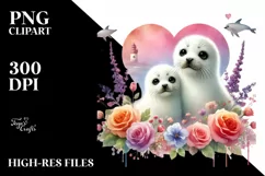 Adorable Baby Seal Heart PNG Product Image 2