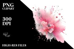 Colorful Pinkish Watercolor Splash Metalic Insertions | Product Image 1