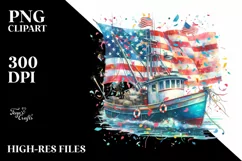 Vibrant Fishing Boat Clipart Product Image 1