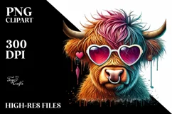 Highland Calf with Cool Haircut, PNG Product Image 2
