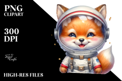 baby Fox in Astronaut Helmet PNG Product Image 2