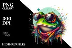 Colorful Frog Vibrant Sunglasses Clipart Product Image 1