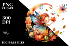 Colorful Fairy Tumbling with Autumn Leaves and Flowers, Product Image 2