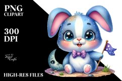 Baby Bunny with Tiny Bowtie, Vibrant PNG Product Image 2