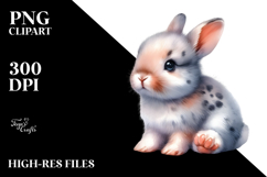 Baby Bunny in Watercolor, Transparent PNG Product Image 2