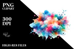 Colorful Watercolor Splash | Sublimation Clipart Product Image 3