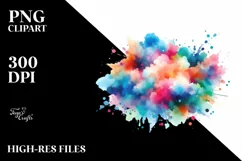 Colorful Watercolor Splash | Sublimation Clipart Product Image 3