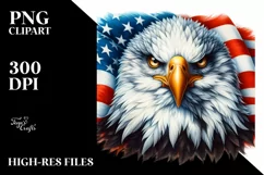 Patriotic Bald Eagle with USA Colors | Clipart Product Image 1