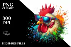 Colorful Chicken Summer Sunglasses Clipart Product Image 3