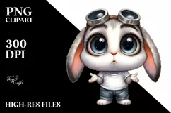 Confused Rabbit Clipart,Big Eyes | Sublimation | Clipart Product Image 3