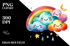 Colorful Smiling Cloud PNG Product Image 2