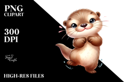 Funny Cute Otter Dancing Clipart Product Image 2