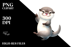 Funny Cute Otter Dancing Clipart Product Image 2
