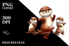 Funny Cute Otter Dancing Clipart Product Image 2