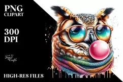 High Detail Owl Quirky Sunglasses Clipart Product Image 1