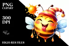 Funny Cute Bee Smiling with the Tongue Out Product Image 3