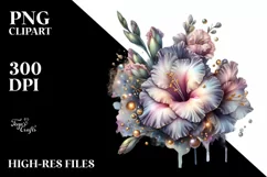 Shiny Gladiolus Watercolor Sticker Clipart Product Image 1