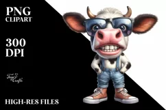 Watercolor Cow Big Eyes|Clipart Product Image 1