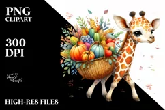 Quirky Baby Macaw with Autumn Vegetables | Clipart Product Image 3