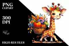 Colorful Baby Macaw with Autumn Vegetables | Clipart Product Image 3