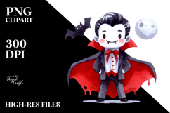 Funny Halloween Clipart with Vampire PNG Product Image 2