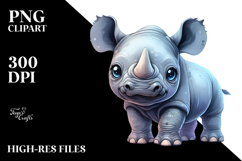 Cute Baby Rhino, Transparent PNG Product Image 2