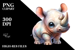 Cute Baby Rhino, Transparent PNG Product Image 2