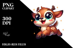 Silly Cartoon Deer Jumping, Transparent PNG Product Image 2