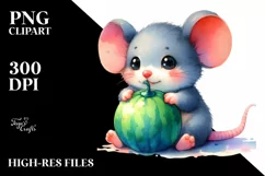 Baby Mouse in Vibrant Drawing | Sublimation | Clipart Product Image 3