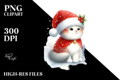 Christmas Cat Pastels, Transparent PNG Product Image 2