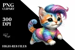 Cute Baby Cat Running PNG Product Image 1