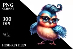 Cute Baby Bird Dancing, Vibrant Drawing PNG Product Image 3