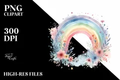 Colorful Simple Watercolor Pastel Ranbow | Sublimation Product Image 1