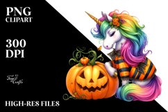 Unicorn Halloween Sublimation Clipart Product Image 1