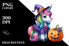 Unicorn Halloween Sublimation Clipart Product Image 3