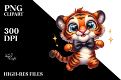 jumping Tiger with Silly Smirk PNG Product Image 2