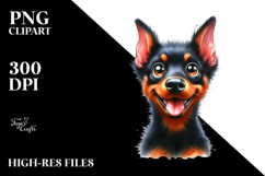Cute Doberman Pinscher, Transparent PNG Product Image 2