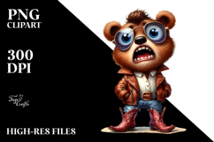 Bear Cowboy Boots Expressive | Sublimation | Clipart Product Image 2