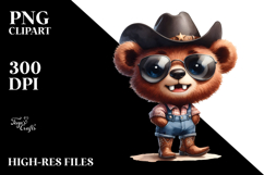 Bear Cowboy Boots Expressive | Sublimation | Clipart Product Image 2