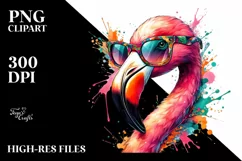 Colorful Flamingo Summer Sunglasses Clipart Product Image 3