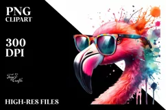 Colorful Flamingo Summer Sunglasses Clipart Product Image 3