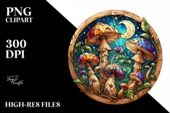 Detailed Stained Mushroom Watercolor Splash PNG Product Image 1