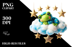 Vibrant Baby Frog Sleeping on the Cloud Product Image 2